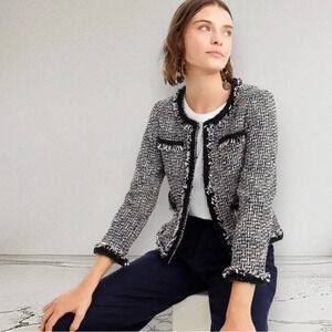 J CREW LADY JACKET Metallic Tweed Multicolored Size 10